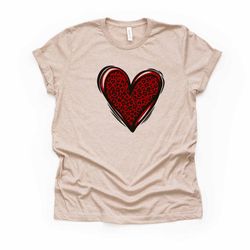 valentines day, cute red leopard print heart, valentines heart design, premium unisex shirt, 3 color choices, 3x valenti