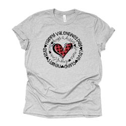valentines day, happy valentines day with cute red plaid heart design, premium unisex shirt, 3 color choices, 3x valenti