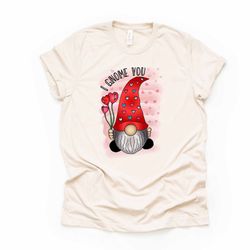 valentines day, i gnome you, valentine gnome, i love you design, premium unisex shirt, 3 color choices, 3x valentine, 4x