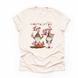 valentines day, valentine day gnomes celebrating love design, premium unisex shirt, 3 color choices, 3x valentine, 4x va