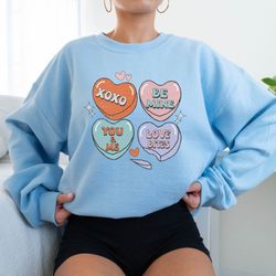valentines day positive affirmations candy conversation hearts sweatshirt