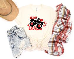 heart crusher shirt, monster truck shirt, truck valentines day shirt, heart crusher tee, crush car shirt, valentine boy