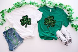 shamrock leopard st patricks day shirt,  st patricks day shirt, clover shirt, lucky shirt, shamrock shirt, shamrock shir