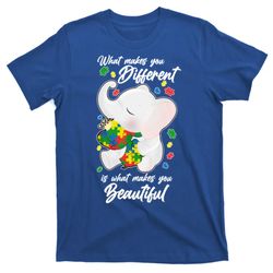 what makes you different is what makes you beautiful autism t-shirt