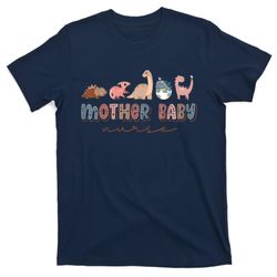 groovy mother baby nurse postpartum nursing cute dinosaur t-shirt