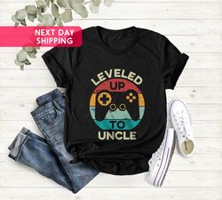 leveled up to uncle shirt, uncle gift shirt, best uncle shirt, pregnancy announcement new uncle shirt, promoted to uncle