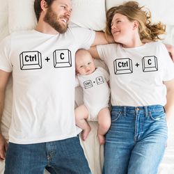 ctrl c  ctrl v shirt, family matching, mom and baby match, dad and baby match, matching father baby gift set, matching f