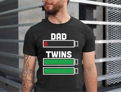 dad of twins battery shirt, twin dad fathers day gift tshirt, funny twins daddy tshirt, xmas twin dad gift, fathers day,