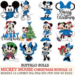 buffalo bulls bundle 12 zip mickey christmas cut files,svg eps png dxf,instant download,digital download