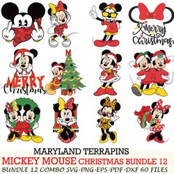 maryland terrapins bundle 12 zip mickey christmas cut files,svg eps png dxf,instant download,digital download