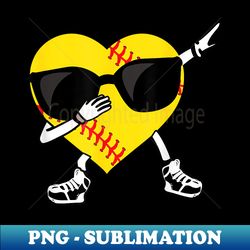 valentines day softball dabbing softball heart - premium png sublimation file - transform your sublimation creations