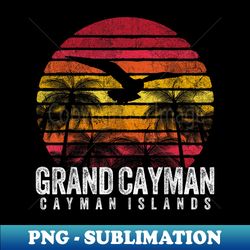 grand cayman vintage retro sunset beach island - unique sublimation png download - perfect for creative projects