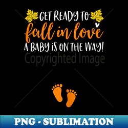 s fall pregnancy announcement  fall in love autumn baby - stylish sublimation digital download - perfect for sublimation art