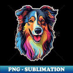 pop art collie - aesthetic sublimation digital file - stunning sublimation graphics