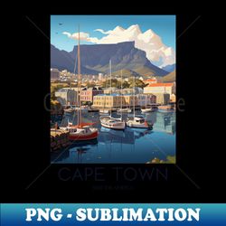 a pop art travel print of cape town - south africa - trendy sublimation digital download - vibrant and eye-catching typography