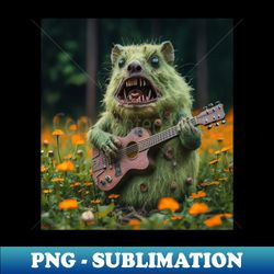 angry zombie groundhog playing guitar - aesthetic sublimation digital file - unlock vibrant sublimation designs