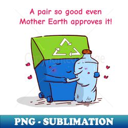 recycling love recycle bin hugging plastic bottle - premium png sublimation file - defying the norms