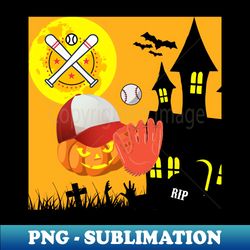 happy halloween pumpkin baseball night - digital sublimation download file - defying the norms