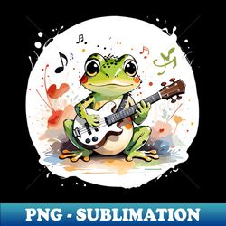 banjo frog playing electric guitar - exclusive png sublimation download - spice up your sublimation projects