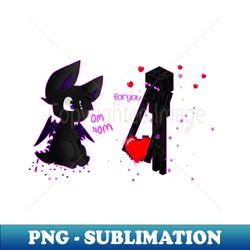 minecraft ender man in love with ender dragon valentine - vintage sublimation png download - enhance your apparel with stunning detail
