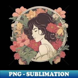 flower lady - high-quality png sublimation download - bold & eye-catching