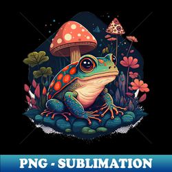 cottagecore aesthetic frog on mushroom - special edition sublimation png file - transform your sublimation creations