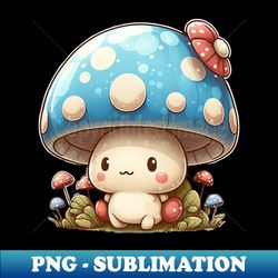 cute mushroom blue cap - premium png sublimation file - perfect for sublimation art