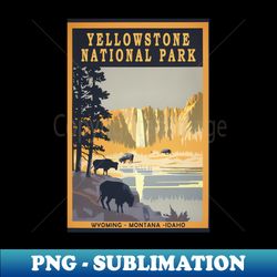 yellowstone national park vintage travel poster - digital sublimation download file - unleash your inner rebellion
