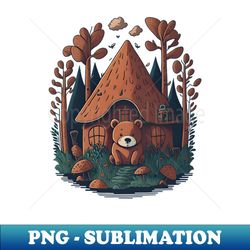 cute cottagecore bear - premium png sublimation file - revolutionize your designs