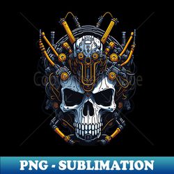 mecha skull s02 d05 - aesthetic sublimation digital file - fashionable and fearless