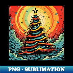bright pop art christmas tree - creative sublimation png download - perfect for sublimation art