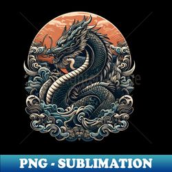 japanese dragon on the sunset - png sublimation digital download - perfect for personalization