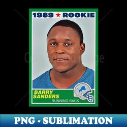 retro barry sanders rookie card - professional sublimation digital download