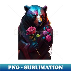 romantic bear - sublimation-ready png file - unleash your creativity
