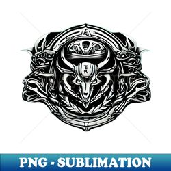 chinese skull tattoo design black and white tattoo - decorative sublimation png file - stunning sublimation graphics