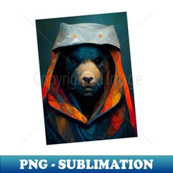 stylish hooded bear - retro png sublimation digital download