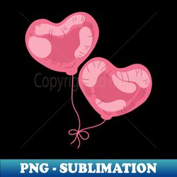 pink love 2 balloons - stylish sublimation digital download