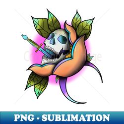 skull dagger and flower - modern sublimation png file