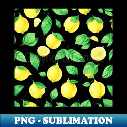 lemon pattern tropical lemon fruit seamless pattern with green leaves - professional sublimation digital download