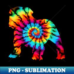 tie dye bulldog dog retro pattern - digital sublimation download file