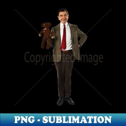 mr bean funny mr bean with teddy bear - creative sublimation png download