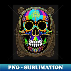 skull colorful mandala art number 18 - special edition sublimation png file