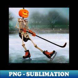 ce hockey playing skeleton halloween digital art funny - premium png sublimation file