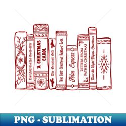 christmas classics bookshelf no4 - artistic sublimation digital file