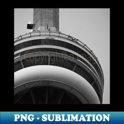 cn tower in black and white - signature sublimation png file