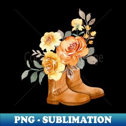 spring floral boot 153 - special edition sublimation png file