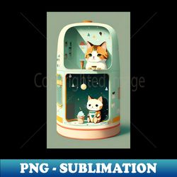 cute cats eating ice cream - png sublimation digital download