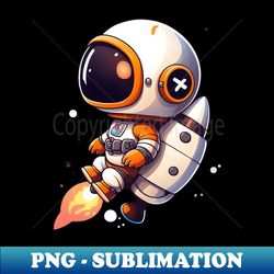 cute chibi astronaut rocket suit in outerspace - high-quality png sublimation download