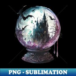 witch house inside a crystal ball - premium png sublimation file