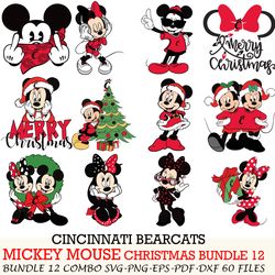 middle tennessee blue raiders bundle 12 zip mickey christmas cut files,svg eps png dxf,instant download,digital download